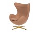 Armchair EGG CLASSIC GOLD fabric tetris, gold base