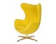 Armchair EGG CLASSIC GOLD fabric tetris, gold base