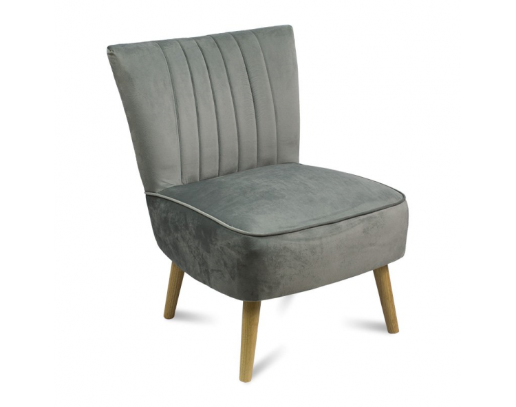 Soft Scandinavian retro club armchair for the living room, gray