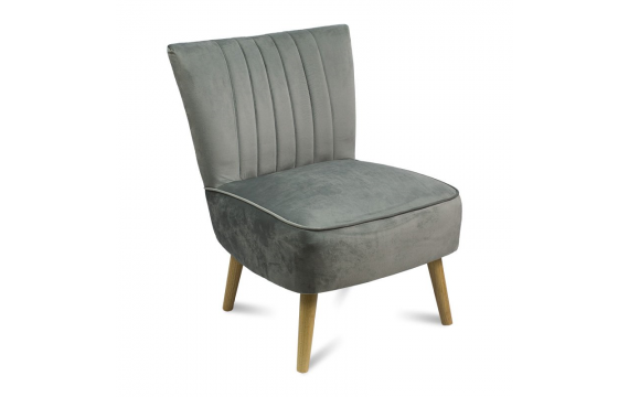 Soft Scandinavian retro club armchair for the living room, gray