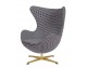 Armchair EGG CLASSIC GOLD fabric tetris, gold base