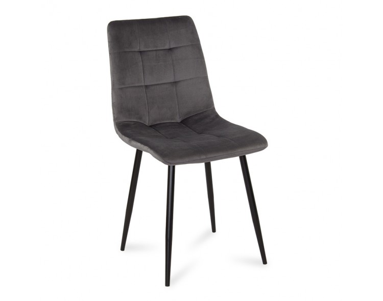 Elur armchair for the living room on metal black legs, dark gray