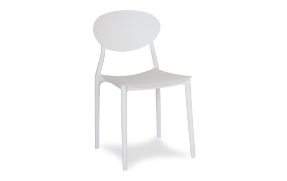 Polypropylene chair FLEX for the living room on the balcony, white