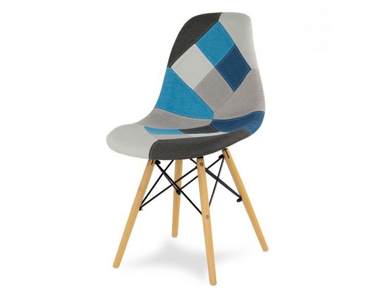 Patchwork Enzo chair on wooden legs