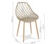 Scandinavian modern openwork chair on metal beech legs, stylish light brown