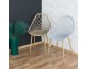 Scandinavian modern openwork chair on metal beech legs, stylish light brown