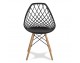 Modern Scandinavian openwork chair on wooden beech legs, stylish white