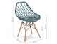 Modern Scandinavian openwork chair on wooden beech legs, stylish white