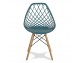 Modern Scandinavian openwork chair on wooden beech legs, stylish white