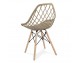 Modern Scandinavian openwork chair on wooden beech legs, stylish white