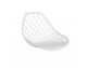 Modern Scandinavian openwork chair on wooden beech legs, stylish white