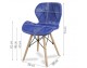 Chair on wooden beech legs upholstered with modern stylish velor for the living room office light blue