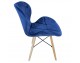 Chair on wooden beech legs upholstered with modern stylish velor for the living room office light blue