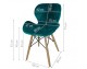 Chair on wooden beech legs upholstered with modern stylish velor for the living room office light blue