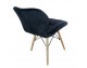 Chair on wooden beech legs upholstered with modern stylish velor for the living room office light blue