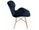 Chair on wooden beech legs upholstered with modern stylish velor for the living room office light blue