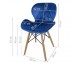 Chair on wooden beech legs upholstered with modern stylish velor for the living room office light blue