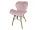 Chair on wooden beech legs upholstered with modern stylish velor for the living room office light blue