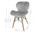 Chair on wooden beech legs upholstered with modern stylish velor for the living room office light blue