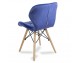 Chair on wooden beech legs upholstered with modern stylish velor for the living room office light blue