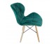 Chair on wooden beech legs upholstered with modern stylish velor for the living room office light blue