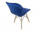 Chair on wooden beech legs upholstered with modern stylish velor for the living room office light blue