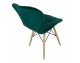 Chair on wooden beech legs upholstered with modern stylish velor for the living room office light blue