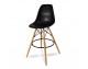 A bar stool with a footstool on wooden beech legs