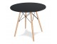 Black round table + 4 black chairs Scandinavian modern kitchen set