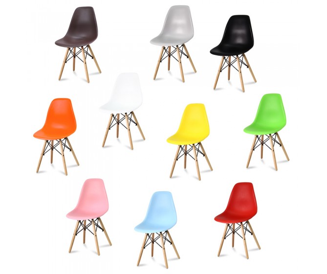 Stylish modern chair on wooden beech legs, 10 colors