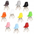 Stylish modern chair on wooden beech legs, 10 colors