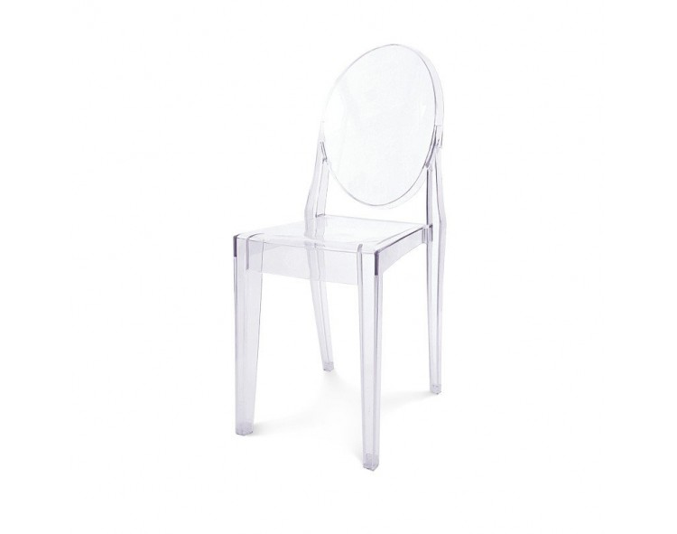 Modern, stylish Victoria Ghost transparent chair with backrest for the living room