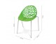 Openwork chair on metal chrome legs for the terrace to the garden Floral green