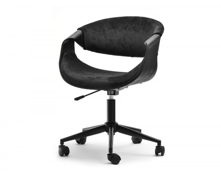 Elegant Rapid office chair, black wood, black