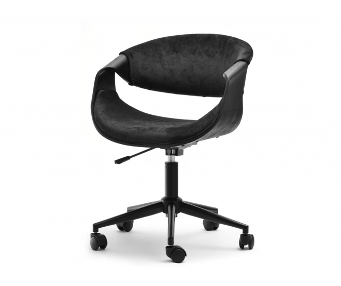 Elegant Rapid office chair, black wood, black