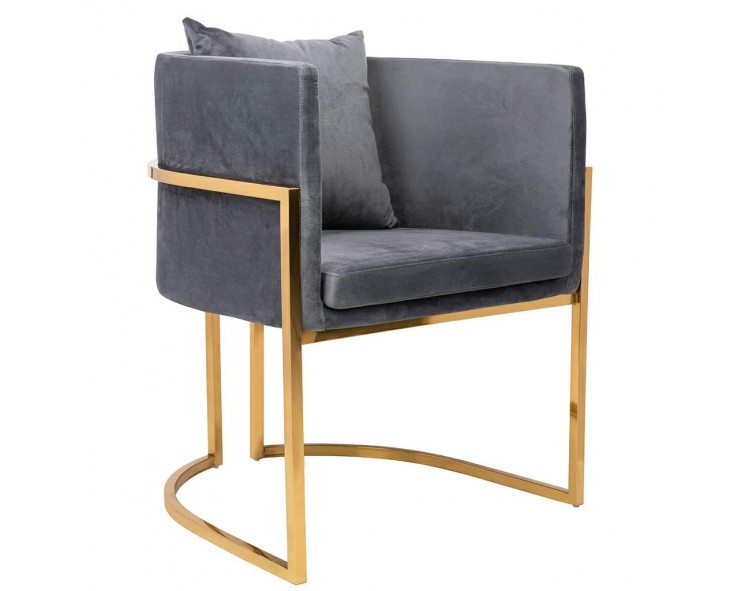 CHLOE VELVET armchair, dark grey