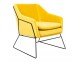 EMMA VELVET armchair, yellow velvet - black metal base