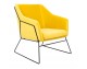 EMMA VELVET armchair, yellow velvet - black metal base