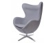 Armchair EGG WIDE grey.18 - wool, steel base