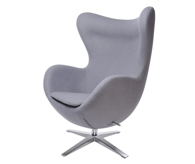 Armchair EGG WIDE grey.18 - wool, steel base