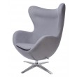 Armchair EGG WIDE grey.18 - wool, steel base