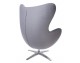 Armchair EGG WIDE grey.18 - wool, steel base