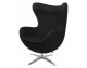 Armchair EGG WIDE black.4 - wool, steel base