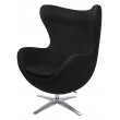 Armchair EGG WIDE black.4 - wool, steel base