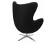 Armchair EGG WIDE black.4 - wool, steel base