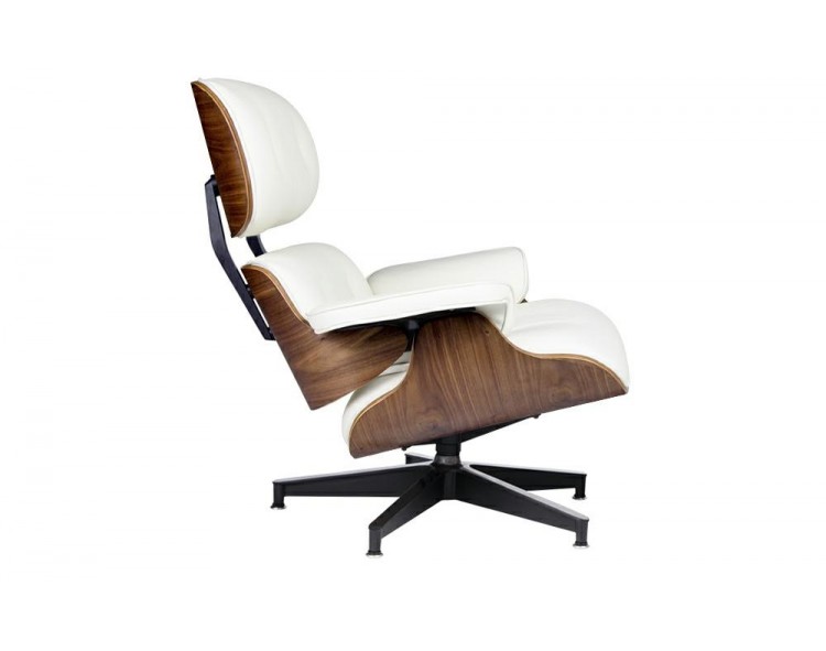 LOUNGE HM PREMIUM WIDE armchair, white - walnut