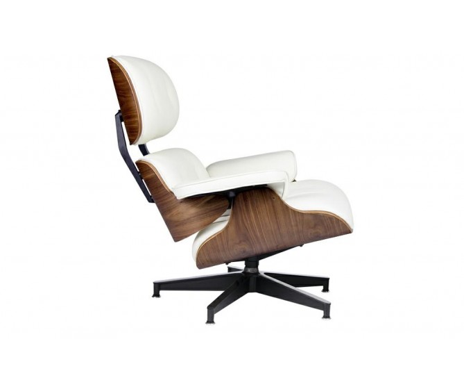 LOUNGE HM PREMIUM WIDE armchair, white - walnut