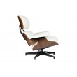 LOUNGE HM PREMIUM WIDE armchair, white - walnut