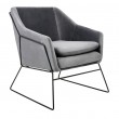 EMMA VELVET armchair, dark gray velvet - black base