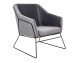 EMMA VELVET armchair, dark gray velvet - black base